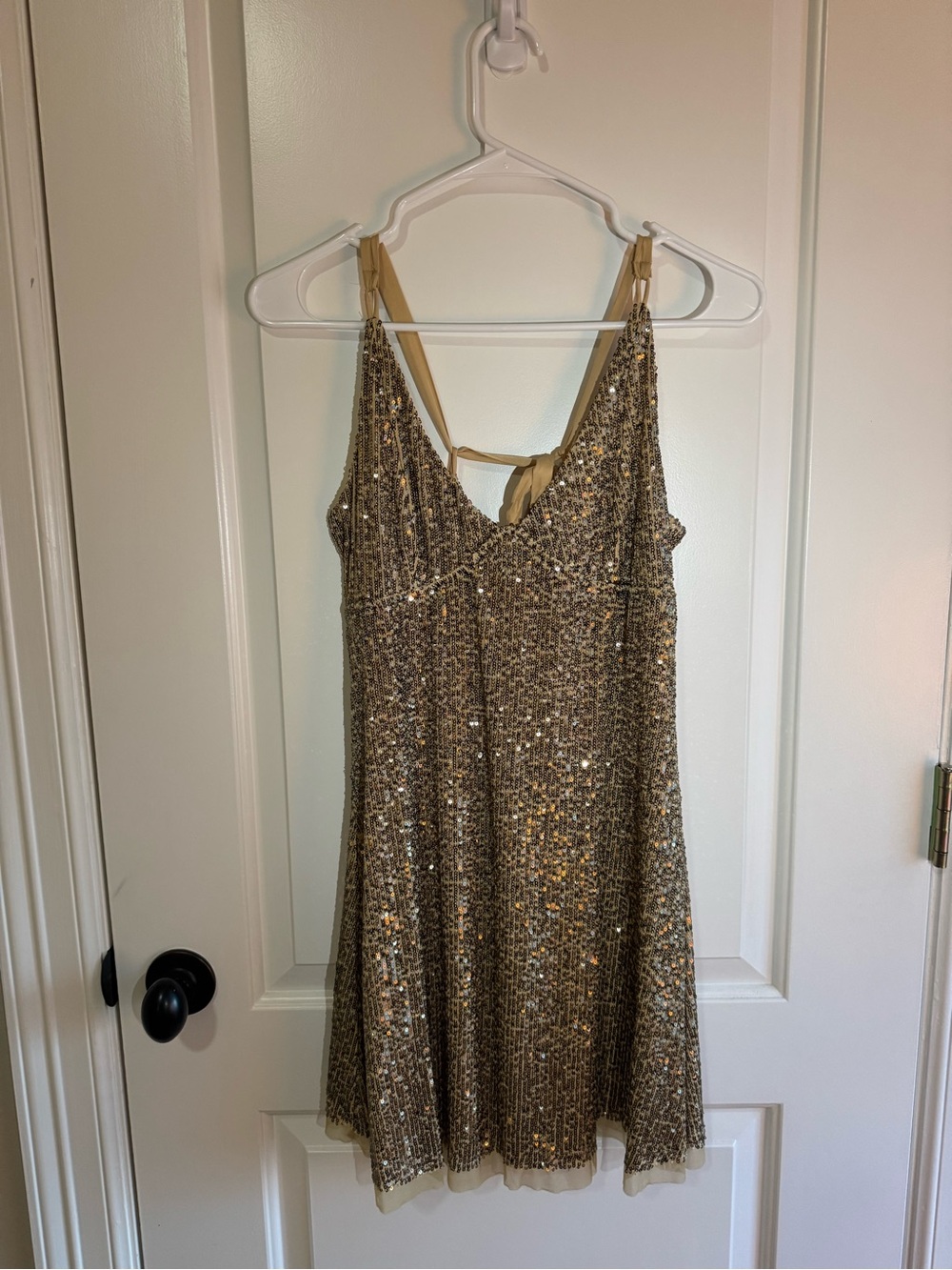 Free People Gold Sequin Mini Dress
